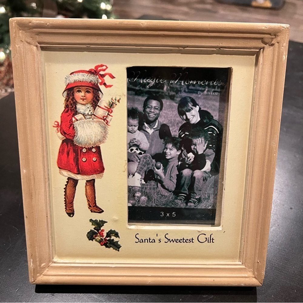 Santa’s Sweetest Gift Decoupaged Christmas Photo Frame